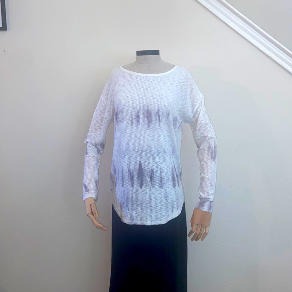 Altar’s State Size Small Tie Dye Long sleeve, boat neck, waffle knit